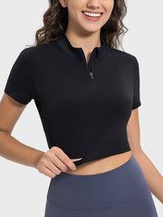 Quarter Zip Short Sleeve Active T-Shirt