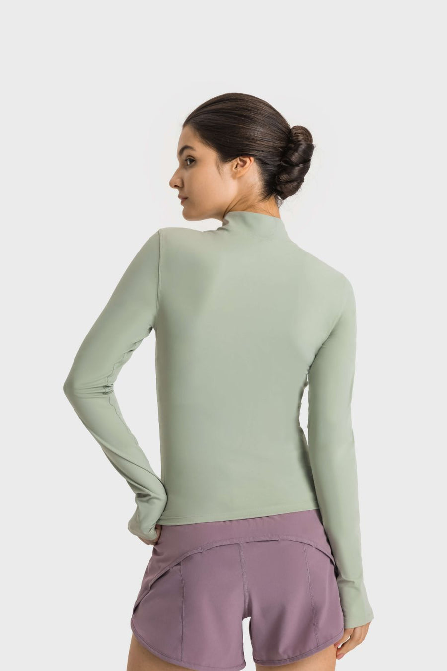 Half Zip Thumbhole Sleeve Sports Top