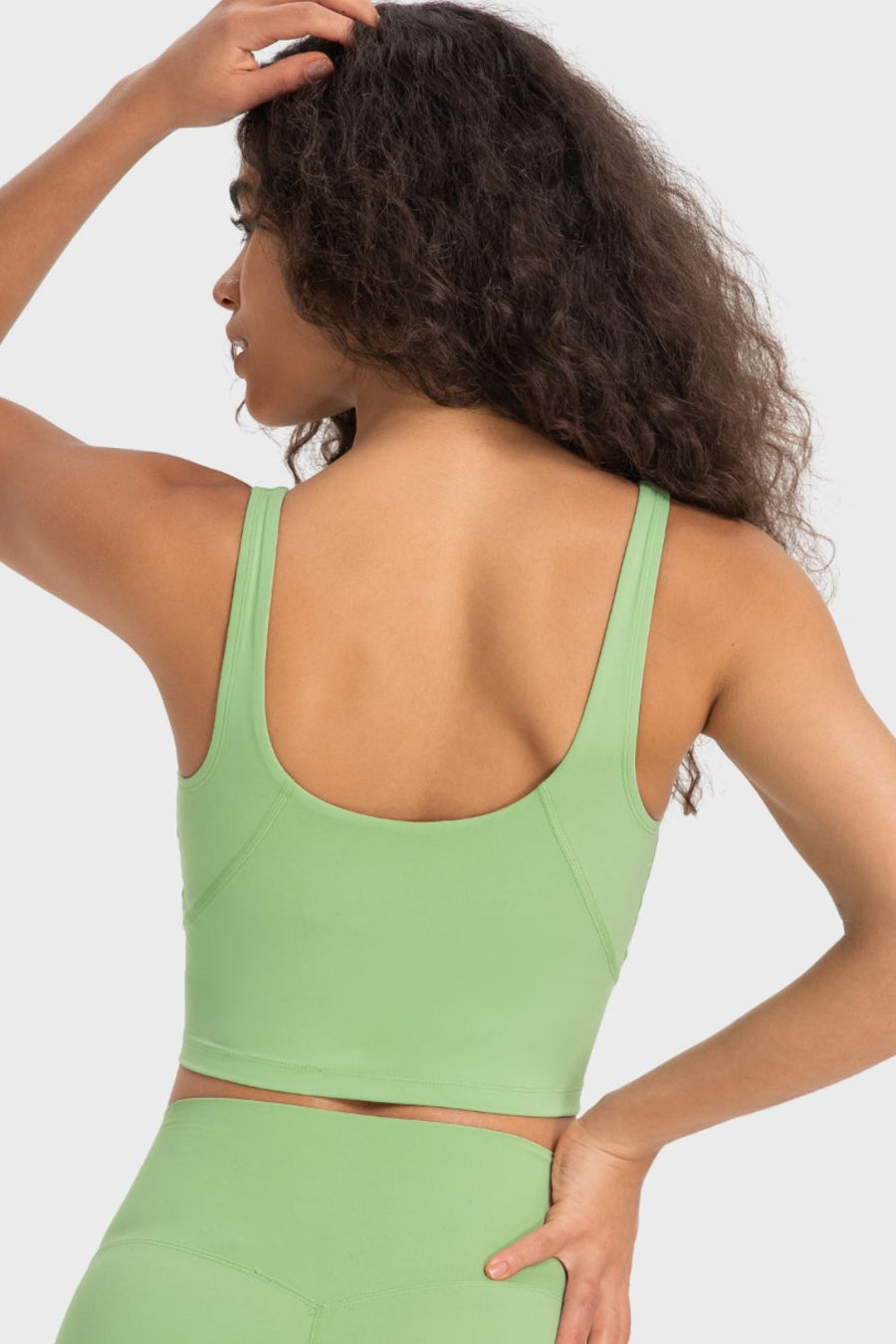 Deep V-Neck Crop Sports Bra