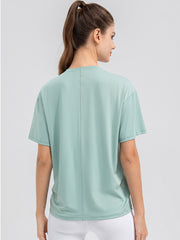 Round Neck Short Sleeve Active Top