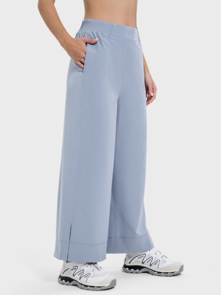 Slit Wide Leg Active Pants